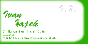 ivan hajek business card